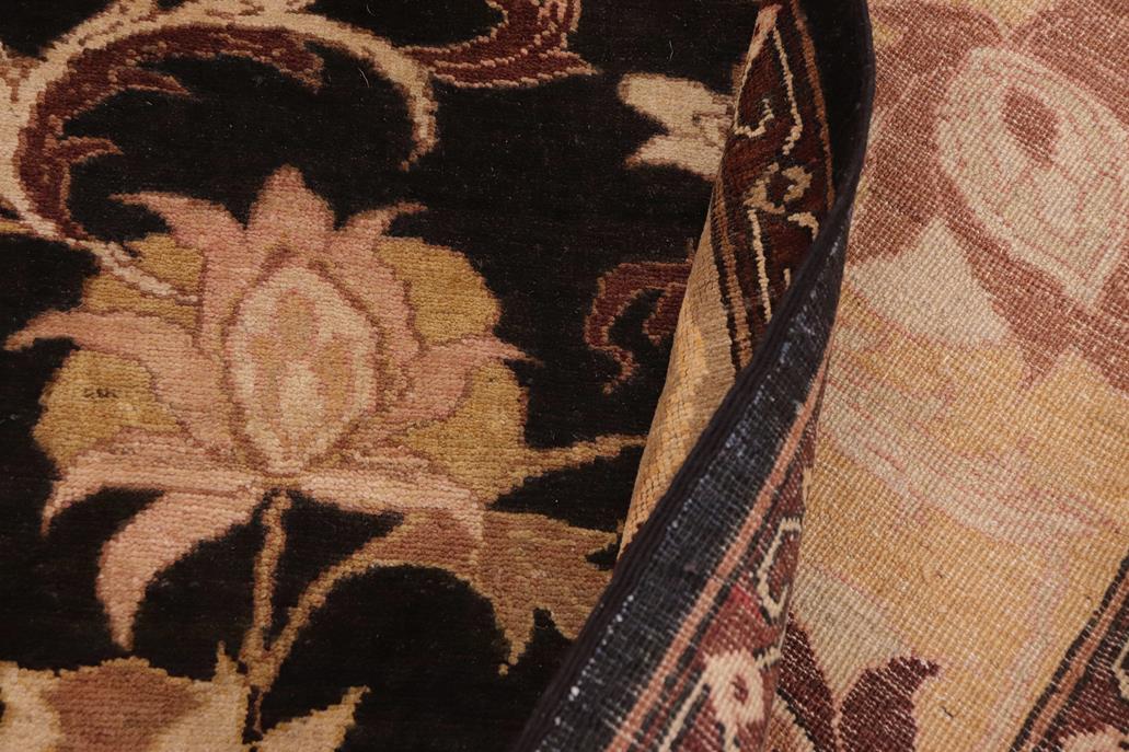 handmade Traditional Veg Dye Black Gray Hand Knotted RECTANGLE 100% WOOL area rug 9 x 12