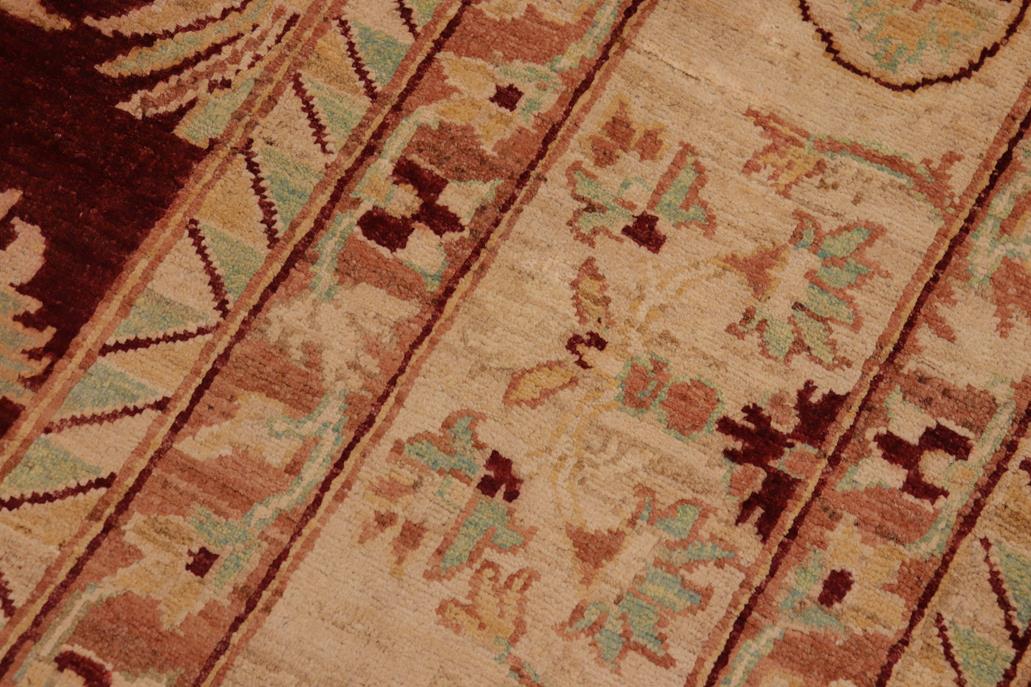 handmade Traditional Kafkaz Chobi Ziegler Drk. Red Beige Hand Knotted RECTANGLE 100% WOOL area rug 9 x 13