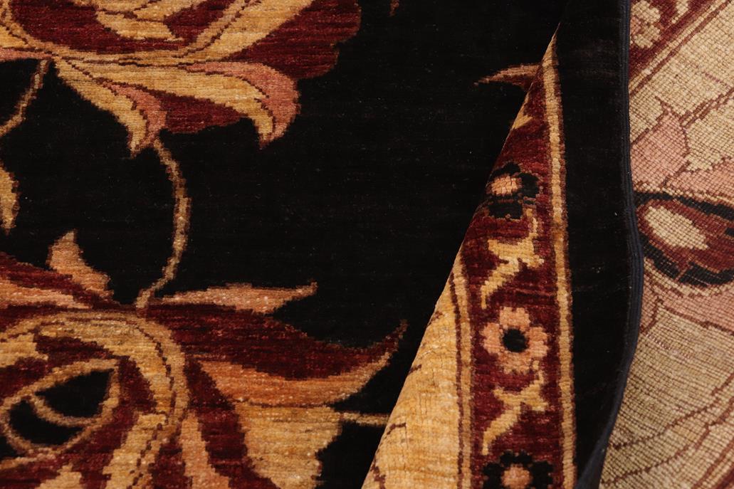 handmade Traditional Kafkaz Chobi Ziegler Black Gold Hand Knotted RECTANGLE 100% WOOL area rug 9 x 12