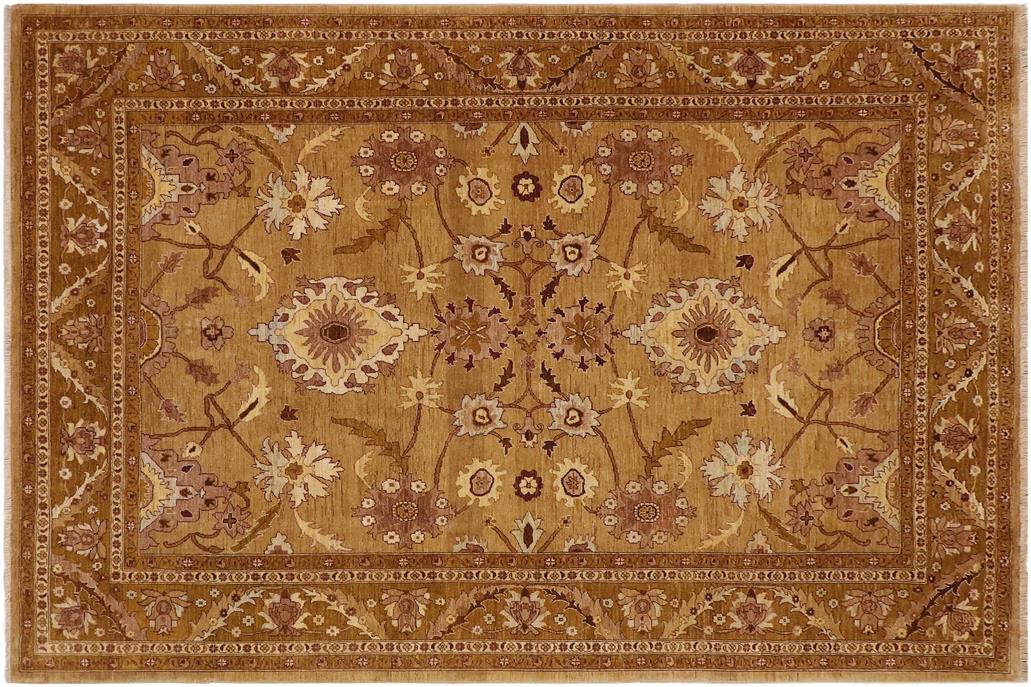 handmade Traditional Kafkaz Chobi Ziegler Tan Brown Hand Knotted RECTANGLE 100% WOOL area rug 9 x 12