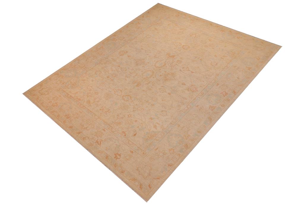 handmade Traditional Kafkaz Chobi Ziegler Beige Green Hand Knotted RECTANGLE 100% WOOL area rug 9 x 12