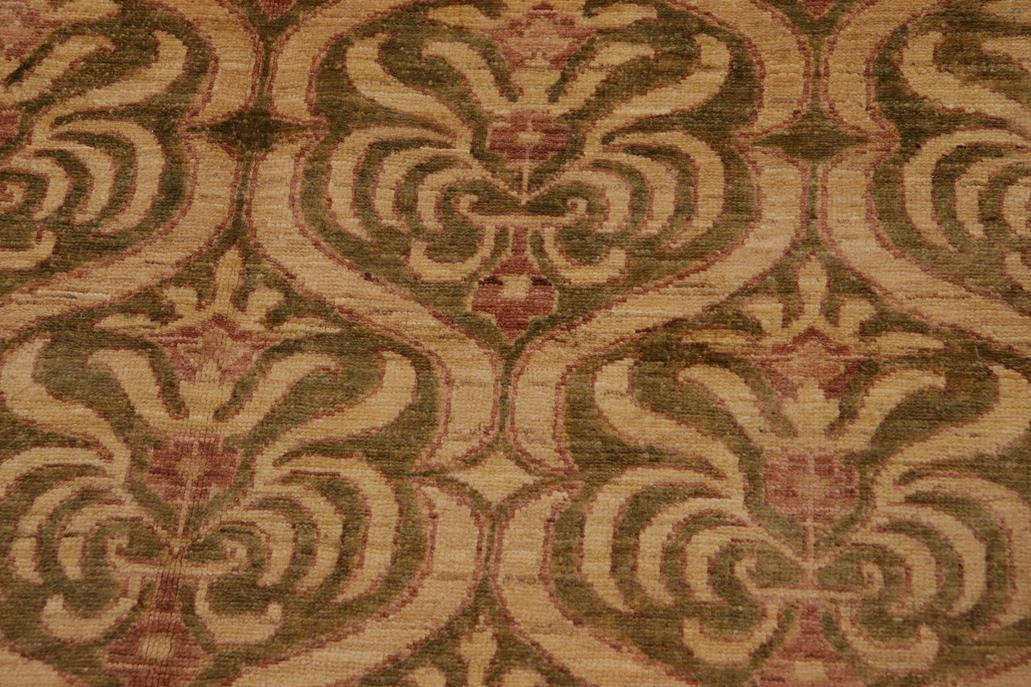 handmade Transitional Kafkaz Chobi Ziegler Green Brown Hand Knotted RECTANGLE 100% WOOL area rug 9 x 12