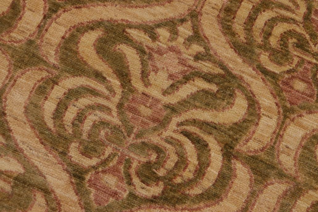 handmade Transitional Kafkaz Chobi Ziegler Green Brown Hand Knotted RECTANGLE 100% WOOL area rug 9 x 12