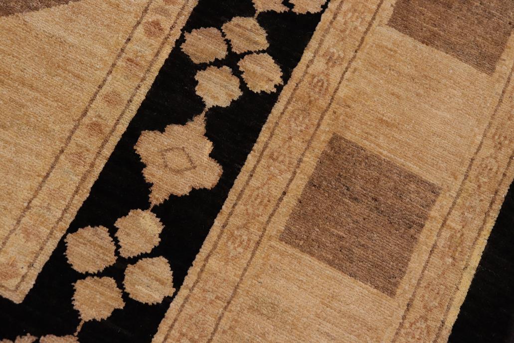 handmade Transitional Kafkaz Chobi Ziegler Beige Black Hand Knotted RECTANGLE 100% WOOL area rug 9 x 12