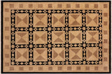 Boho Chic Ziegler Ceola Beige Black Hand-Knotted Wool Rug - 9'0'' x 12'1''
