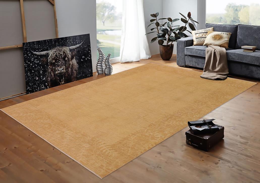 Handmade Kafakz Chobi Ziegler Modern Contemporary Tan Beige Hand Knotted Rectangel Hand Knotted 100% Vegetable Dyed wool area rug 9 x 11