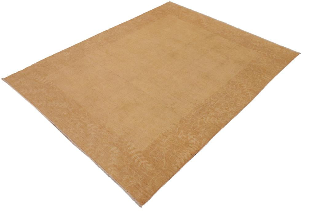 Handmade Kafakz Chobi Ziegler Modern Contemporary Tan Beige Hand Knotted Rectangel Hand Knotted 100% Vegetable Dyed wool area rug 9 x 11
