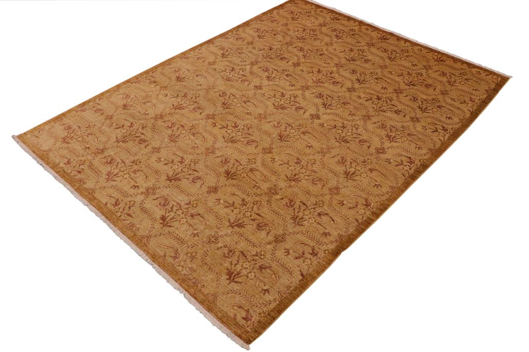 handmade Transitional Kafkaz Chobi Ziegler Green Brown Hand Knotted RECTANGLE 100% WOOL area rug 9 x 12