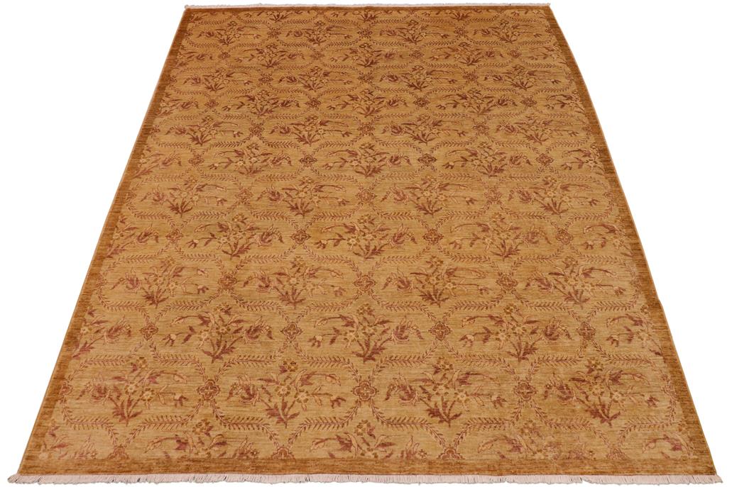 handmade Transitional Kafkaz Chobi Ziegler Green Brown Hand Knotted RECTANGLE 100% WOOL area rug 9 x 12