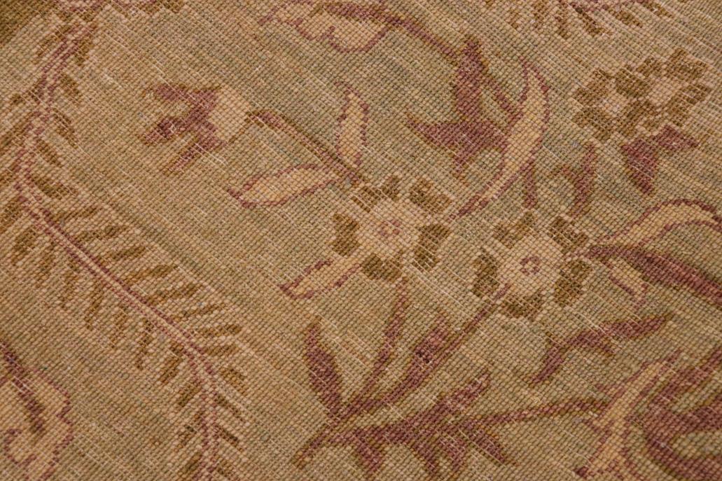 handmade Transitional Kafkaz Chobi Ziegler Green Brown Hand Knotted RECTANGLE 100% WOOL area rug 9 x 12