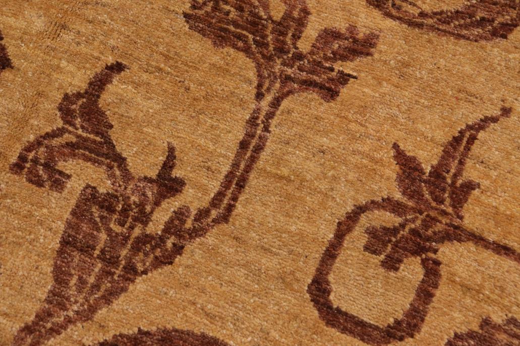 handmade Transitional Kafkaz Chobi Ziegler Tan Brown Hand Knotted RECTANGLE 100% WOOL area rug 9 x 12