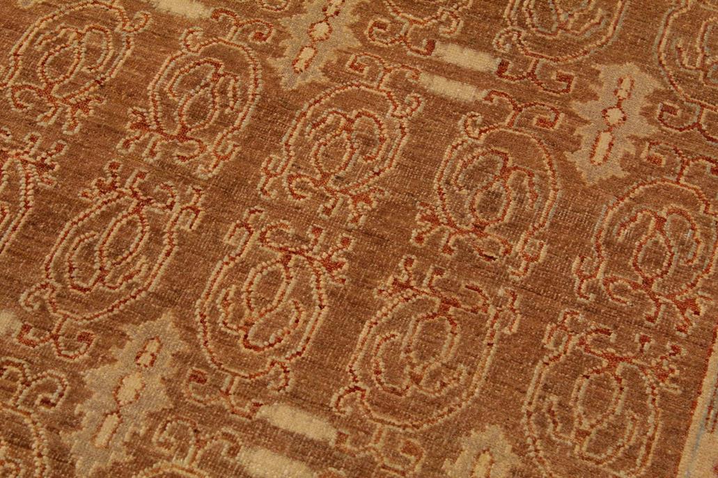 handmade Transitional Kafkaz Chobi Ziegler Brown Rust Hand Knotted RECTANGLE 100% WOOL area rug 9 x 12