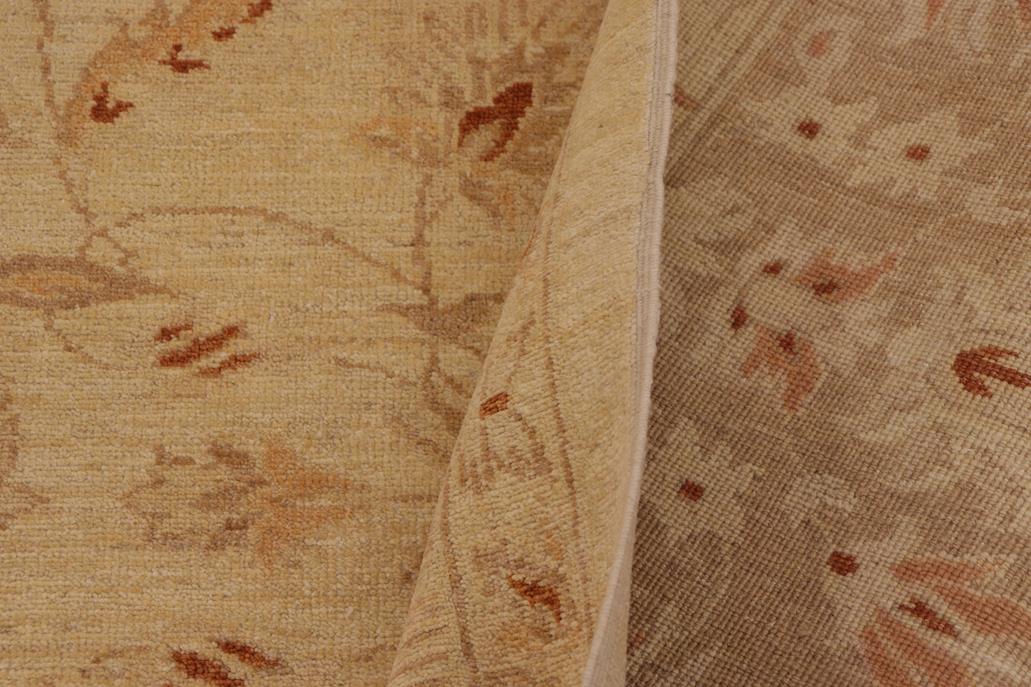 handmade Traditional Kafkaz Chobi Ziegler Beige Brown Hand Knotted RECTANGLE 100% WOOL area rug 9 x 12