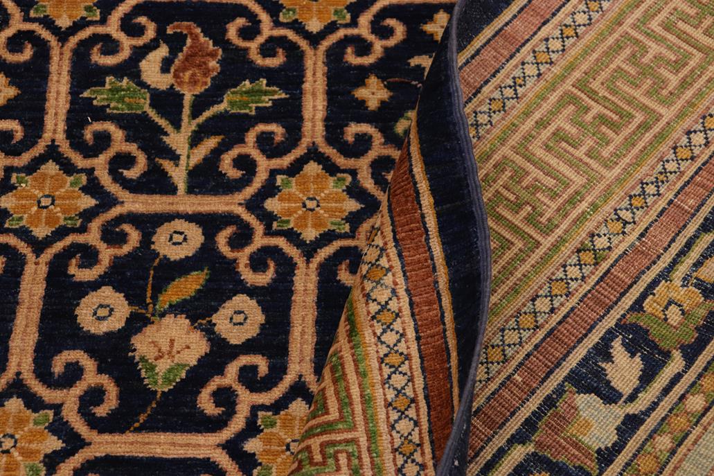 handmade Transitional Kafkaz Chobi Ziegler Blue Green Hand Knotted RECTANGLE 100% WOOL area rug 9 x 12