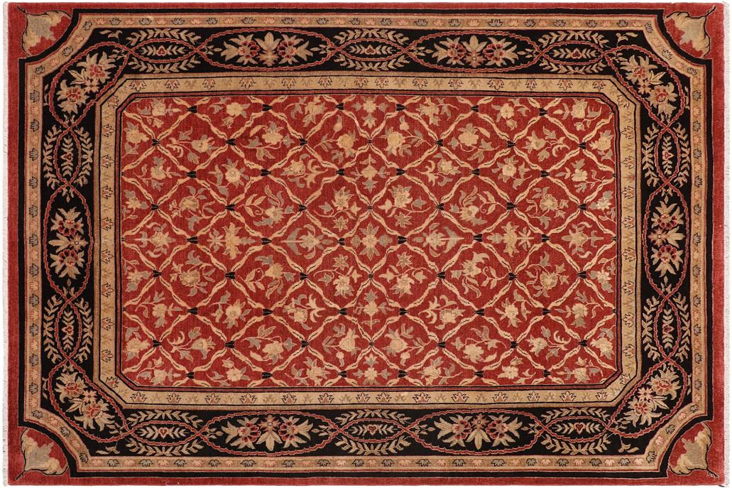 handmade Transitional Kafkaz Chobi Ziegler Red Black Hand Knotted RECTANGLE 100% WOOL area rug 9 x 11