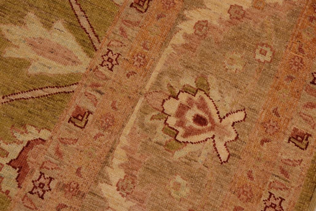 handmade Traditional Kafkaz Chobi Ziegler Green Brown Hand Knotted RECTANGLE 100% WOOL area rug 9 x 12