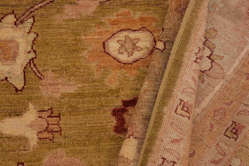 handmade Traditional Kafkaz Chobi Ziegler Green Brown Hand Knotted RECTANGLE 100% WOOL area rug 9 x 12