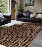 handmade Transitional Kafkaz Chobi Ziegler Black Brown Hand Knotted RECTANGLE 100% WOOL area rug 9 x 12