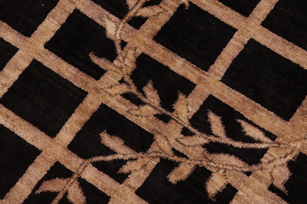 handmade Transitional Kafkaz Chobi Ziegler Black Brown Hand Knotted RECTANGLE 100% WOOL area rug 9 x 12