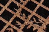 handmade Transitional Kafkaz Chobi Ziegler Black Brown Hand Knotted RECTANGLE 100% WOOL area rug 9 x 12