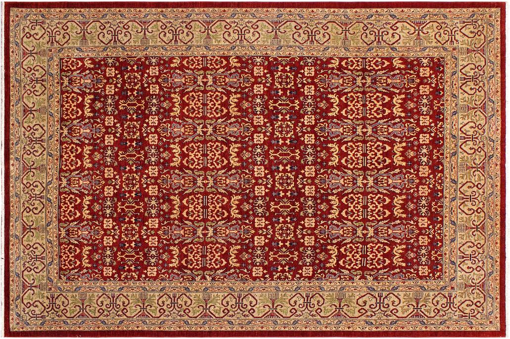 handmade Transitional Kafkaz Chobi Ziegler Red Lt. Green Hand Knotted RECTANGLE 100% WOOL area rug 9 x 12