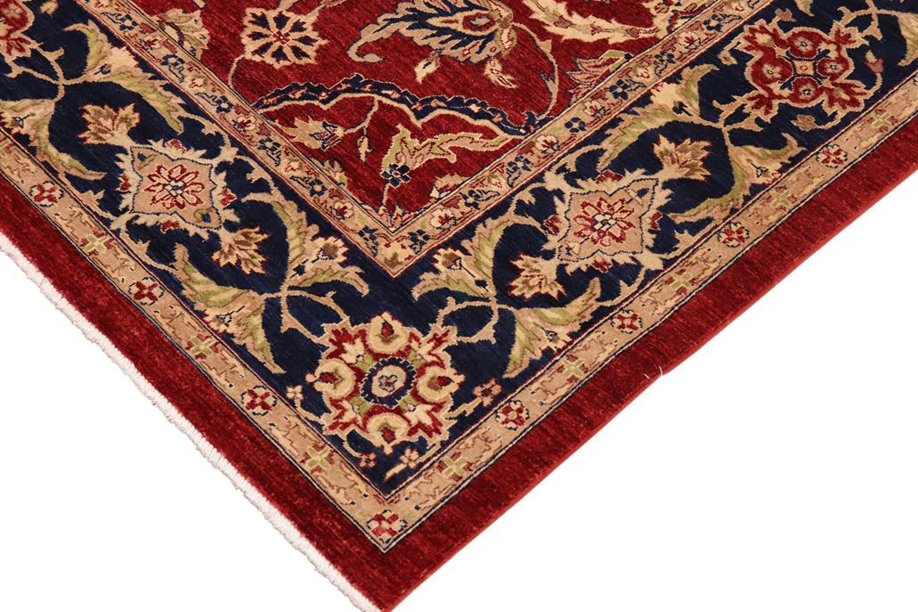 handmade Traditional Kafkaz Chobi Ziegler Red Blue Hand Knotted RECTANGLE 100% WOOL area rug 9 x 12