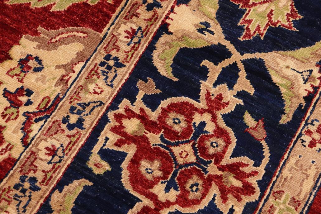 handmade Traditional Kafkaz Chobi Ziegler Red Blue Hand Knotted RECTANGLE 100% WOOL area rug 9 x 12