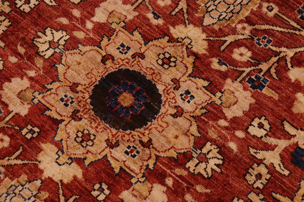 handmade Traditional Kafkaz Chobi Ziegler Rust Blue Hand Knotted RECTANGLE 100% WOOL area rug 10 x 14