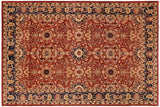 handmade Traditional Kafkaz Chobi Ziegler Rust Blue Hand Knotted RECTANGLE 100% WOOL area rug 10 x 14