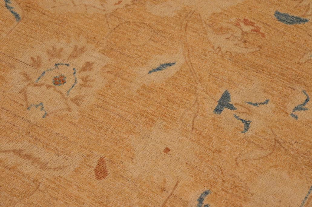 handmade Traditional Kafkaz Chobi Ziegler Tan Lt. Blue Hand Knotted RECTANGLE 100% WOOL area rug 10 x 14
