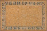 Bohemien Ziegler Hang Tan Blue Hand-Knotted Wool Rug - 9'11'' x 13'9''