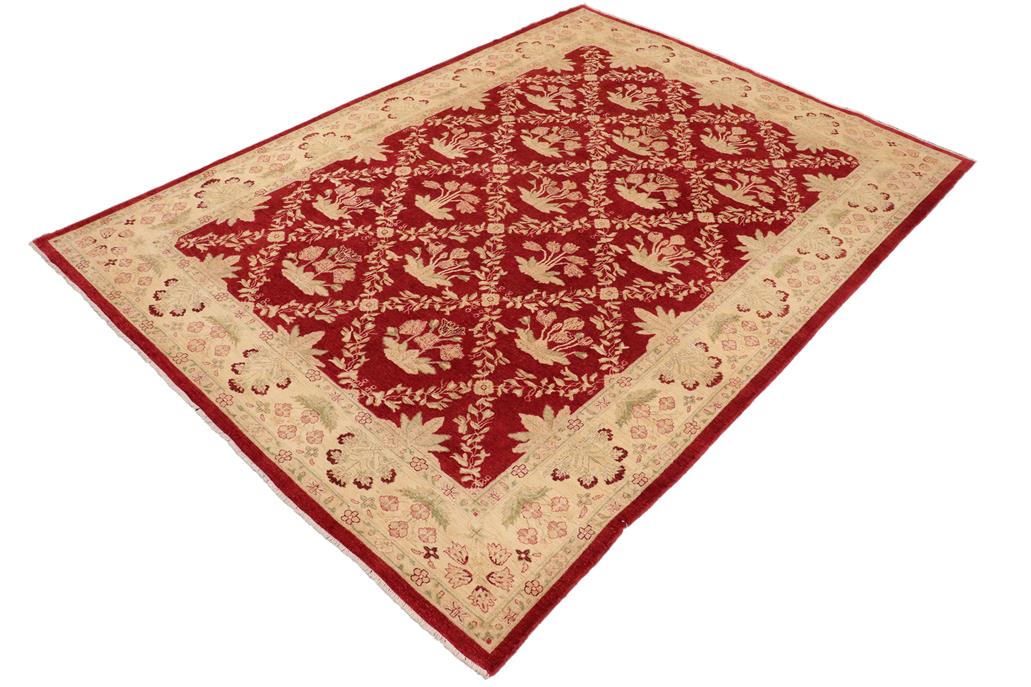 handmade Transitional Kafkaz Chobi Ziegler Red Gold Hand Knotted RECTANGLE 100% WOOL area rug 10 x 14