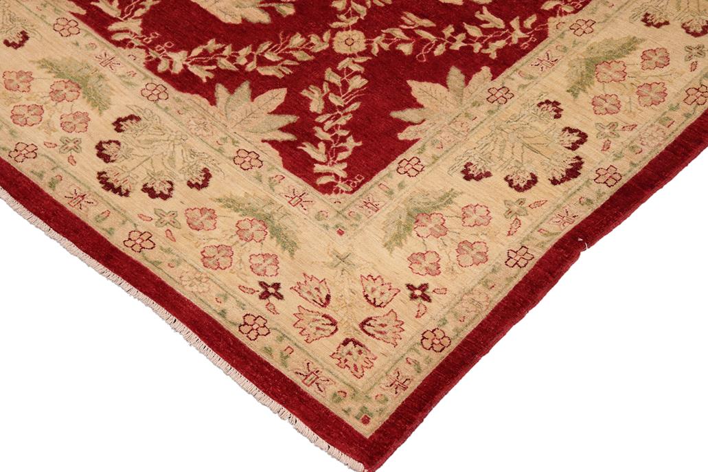 handmade Transitional Kafkaz Chobi Ziegler Red Gold Hand Knotted RECTANGLE 100% WOOL area rug 10 x 14
