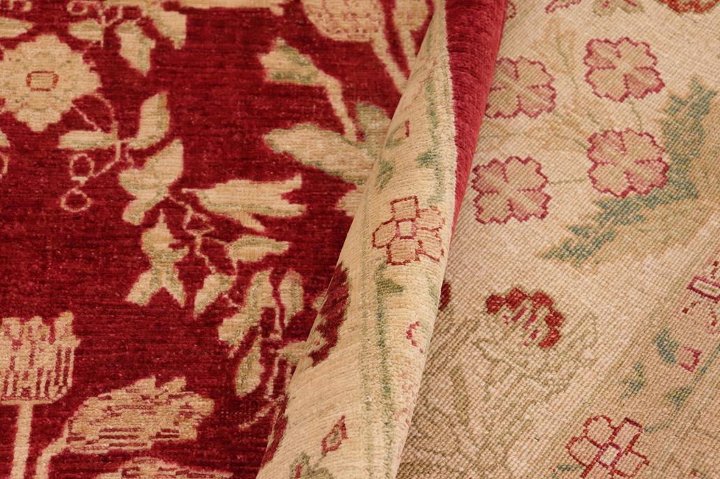 handmade Transitional Kafkaz Chobi Ziegler Red Gold Hand Knotted RECTANGLE 100% WOOL area rug 10 x 14