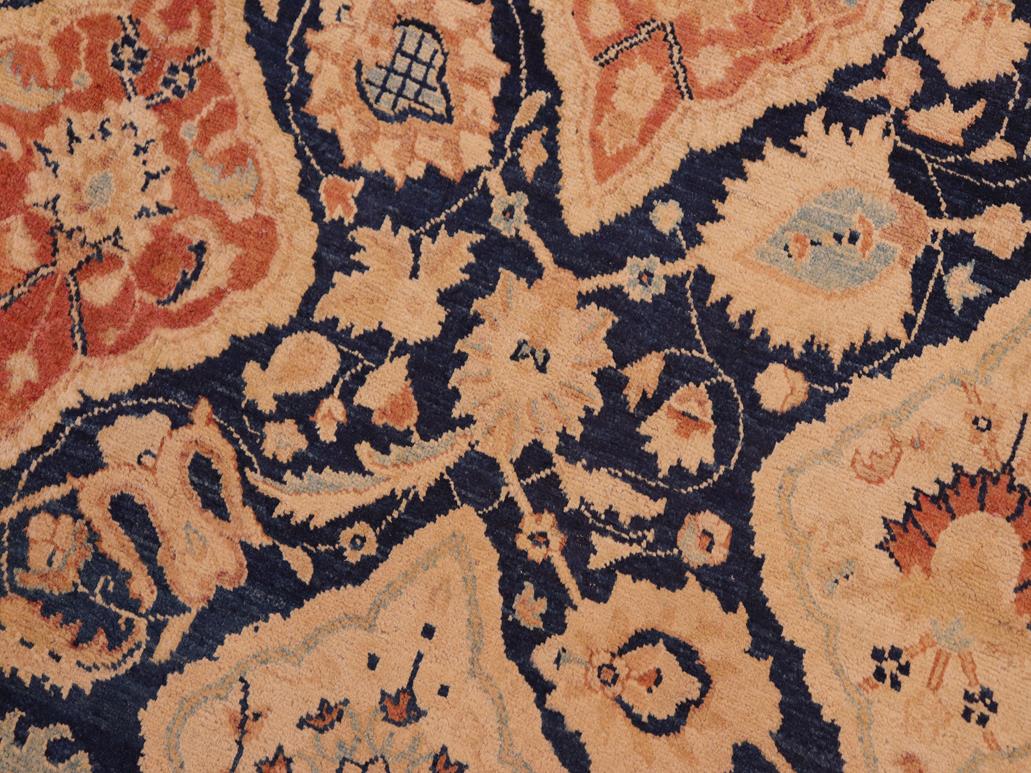 handmade Traditional Kirman Blue Red Hand Knotted RECTANGLE 100% WOOL area rug 8x10