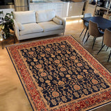 handmade Transitional Kafkaz Chobi Ziegler Blue Red Hand Knotted RECTANGLE 100% WOOL area rug 9 x 12