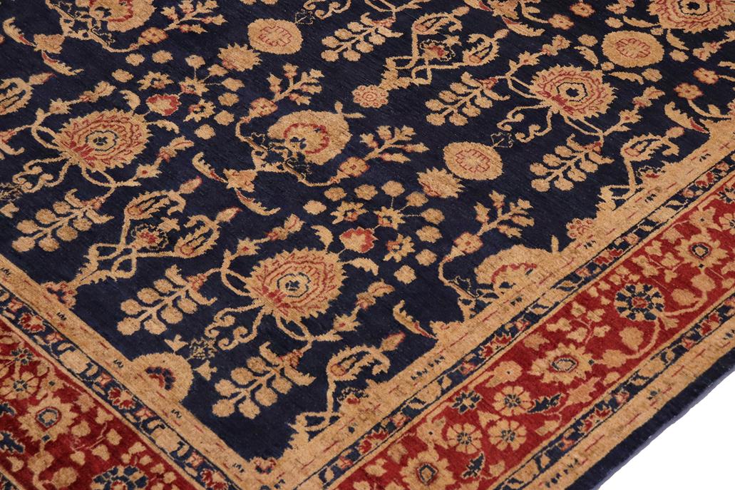 handmade Transitional Kafkaz Chobi Ziegler Blue Red Hand Knotted RECTANGLE 100% WOOL area rug 9 x 12