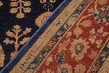 handmade Transitional Kafkaz Chobi Ziegler Blue Red Hand Knotted RECTANGLE 100% WOOL area rug 9 x 12
