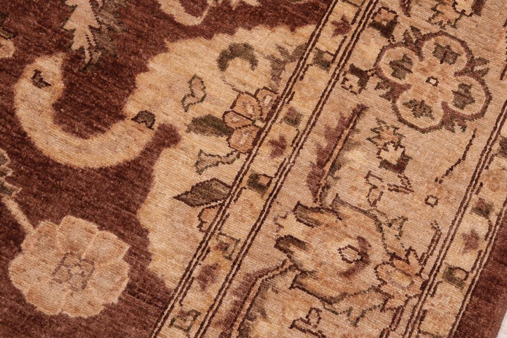 handmade Traditional Kafkaz Chobi Ziegler Brown Tan Hand Knotted RECTANGLE 100% WOOL area rug 8 x 10