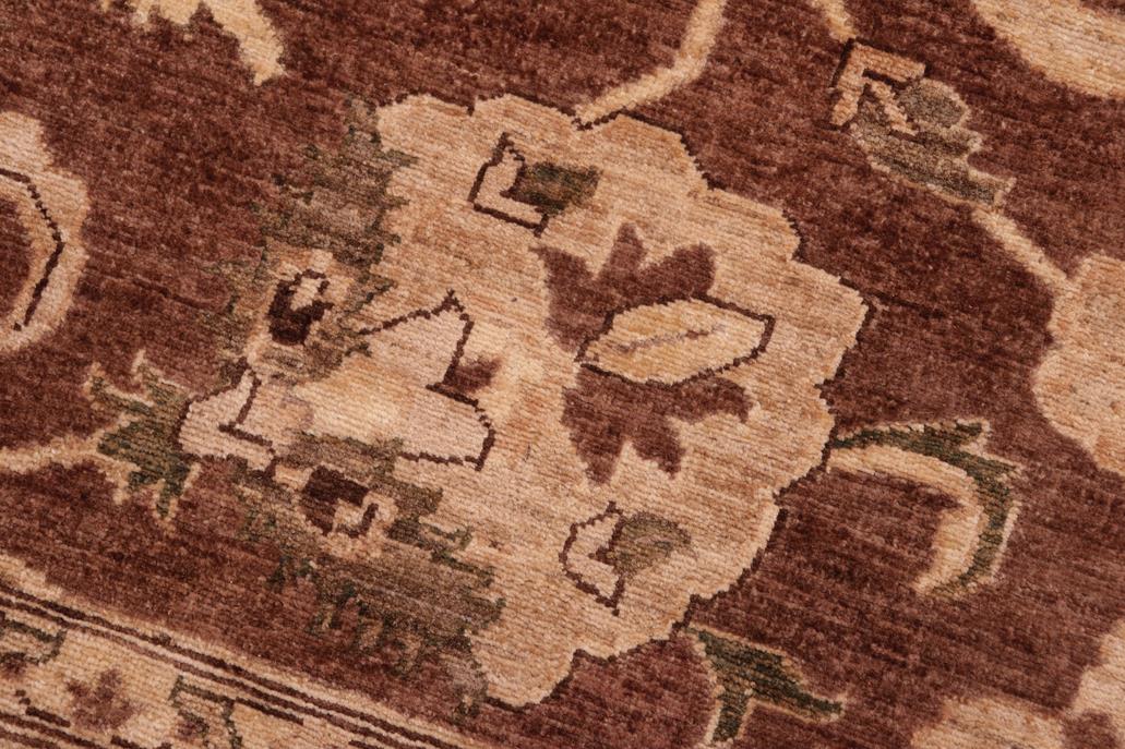 handmade Traditional Kafkaz Chobi Ziegler Brown Tan Hand Knotted RECTANGLE 100% WOOL area rug 8 x 10