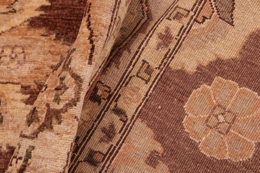 handmade Traditional Kafkaz Chobi Ziegler Brown Tan Hand Knotted RECTANGLE 100% WOOL area rug 8 x 10