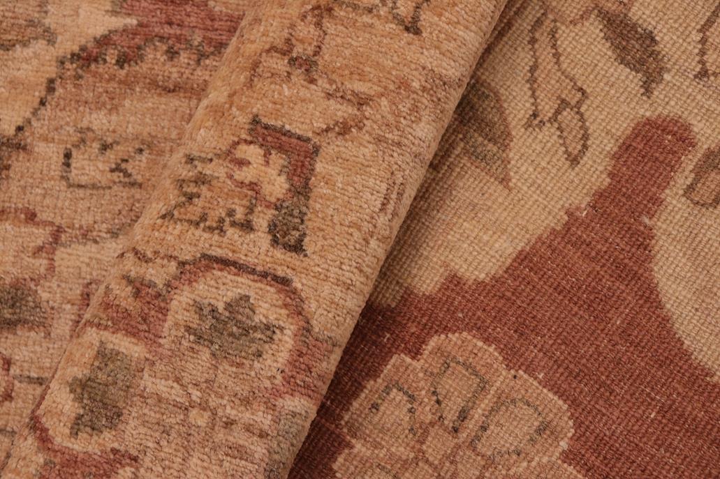 handmade Traditional Kafkaz Chobi Ziegler Brown Tan Hand Knotted RECTANGLE 100% WOOL area rug 8 x 10