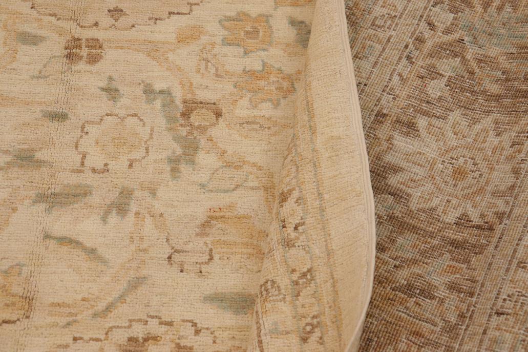 handmade Traditional Kafkaz Chobi Ziegler Beige Brown Hand Knotted RECTANGLE 100% WOOL area rug 9 x 12