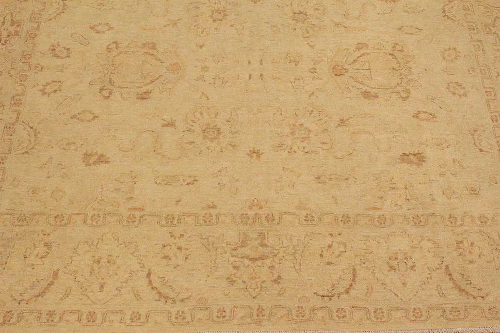 handmade Traditional Kafkaz Chobi Ziegler Beige Brown Hand Knotted RECTANGLE 100% WOOL area rug 9 x 12