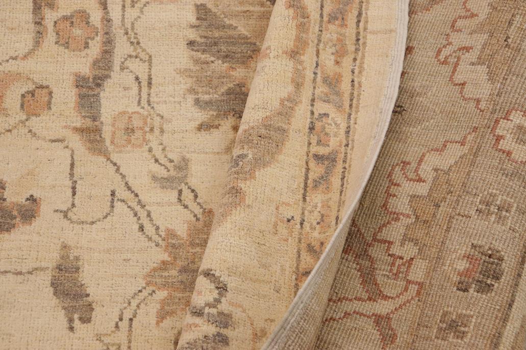 handmade Traditional Kafkaz Chobi Ziegler Beige Brown Hand Knotted RECTANGLE 100% WOOL area rug 9 x 11