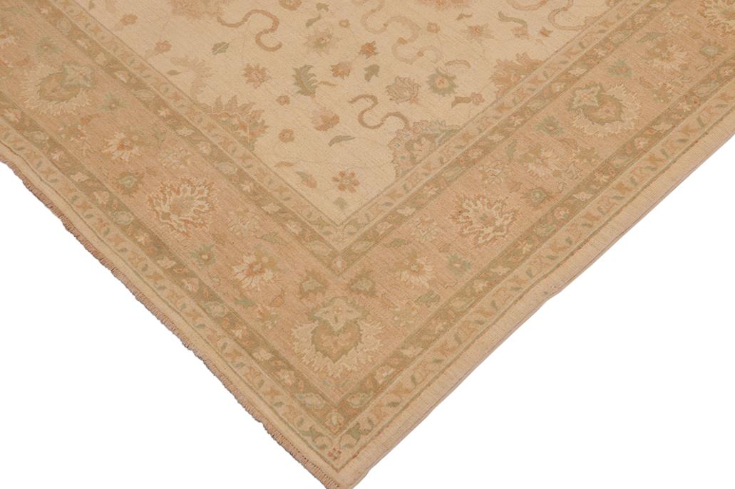 handmade Traditional Kafkaz Chobi Ziegler Beige Nude Hand Knotted RECTANGLE 100% WOOL area rug 9 x 11