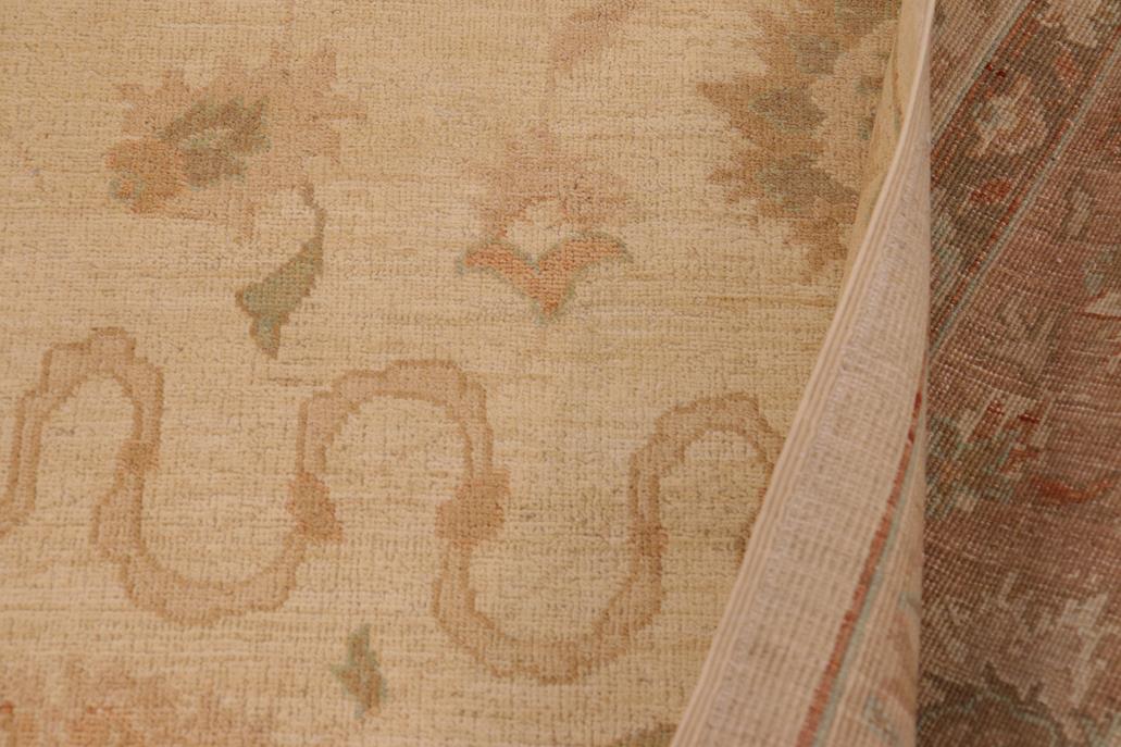 handmade Traditional Kafkaz Chobi Ziegler Beige Nude Hand Knotted RECTANGLE 100% WOOL area rug 9 x 11