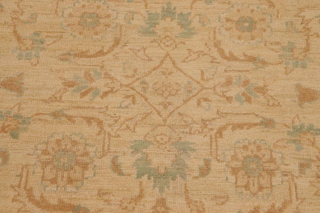 handmade Transitional Kafkaz Chobi Ziegler Beige Green Hand Knotted RECTANGLE 100% WOOL area rug 9 x 12