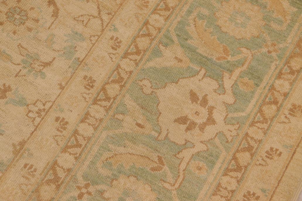 handmade Transitional Kafkaz Chobi Ziegler Beige Green Hand Knotted RECTANGLE 100% WOOL area rug 9 x 12