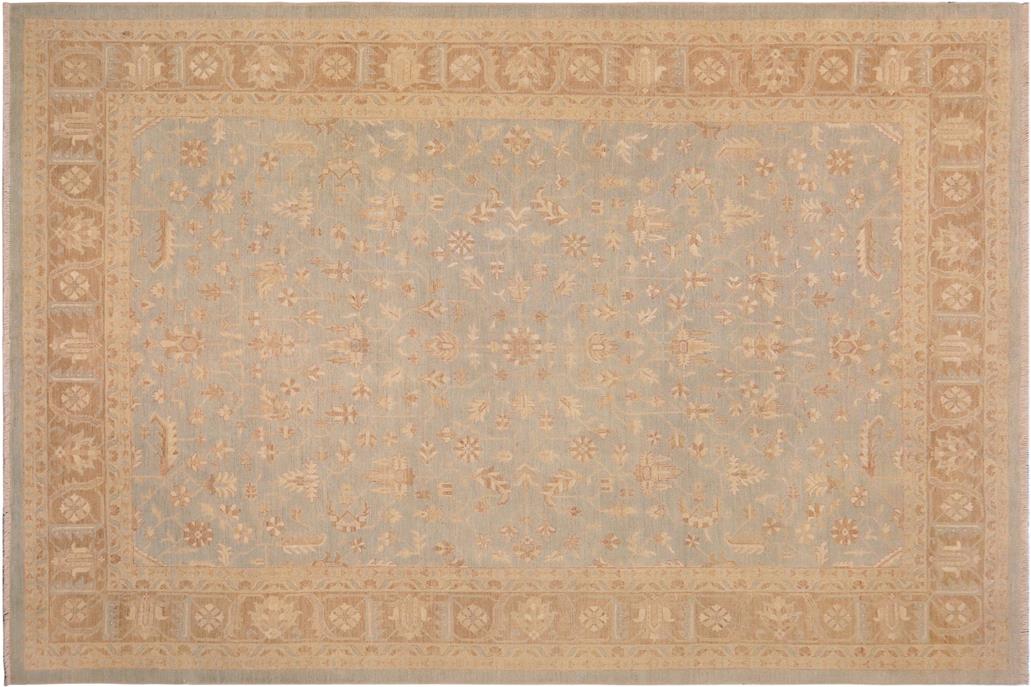 handmade Traditional Kafkaz Chobi Ziegler Lt. Blue Lt. Brown Hand Knotted RECTANGLE 100% WOOL area rug 9 x 11